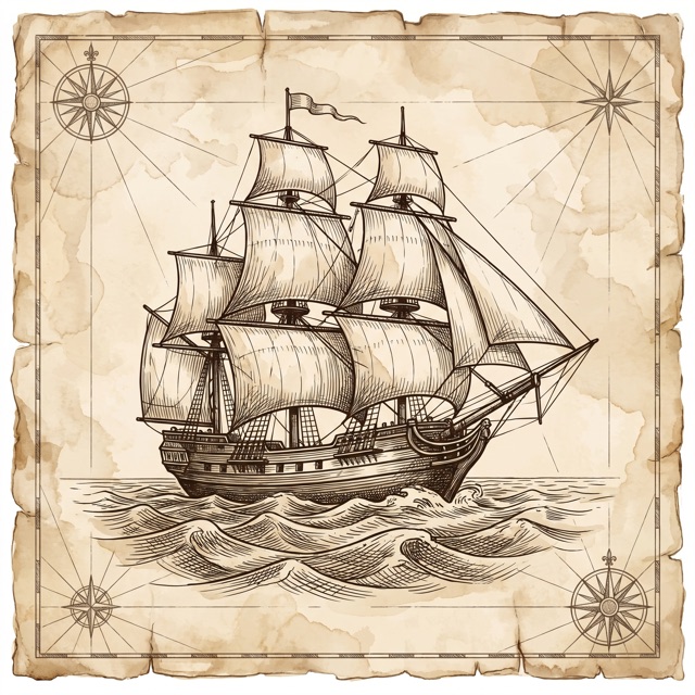 A sailing ship: the first call, where the voyage begins